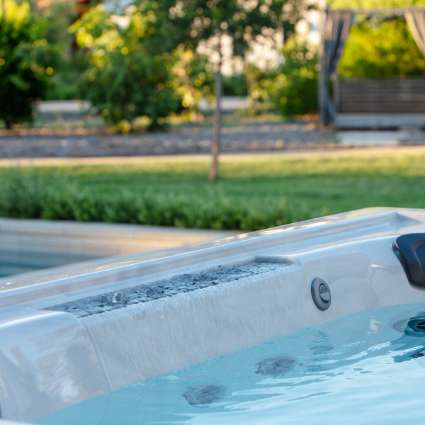 Hot tubs with waterfalls